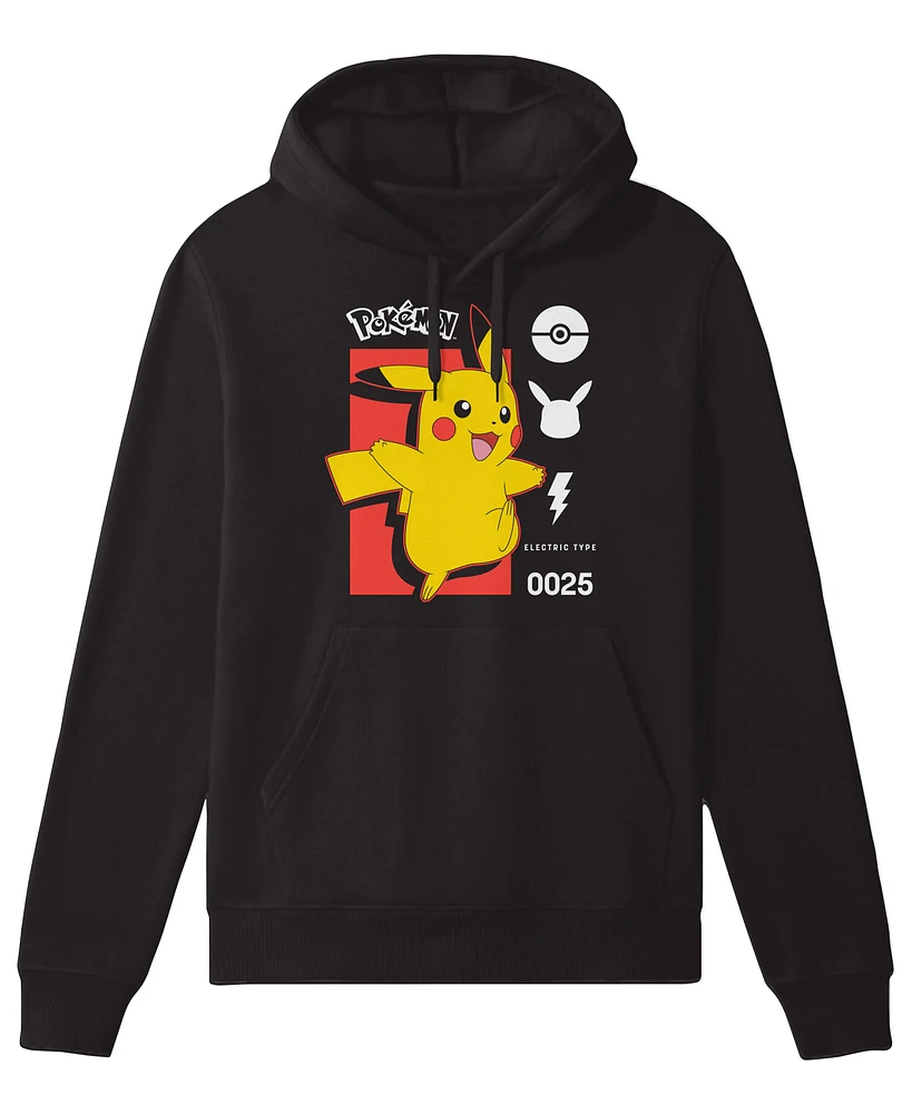 Pokemon Pikachu Unisex Black Pullover Hoodie