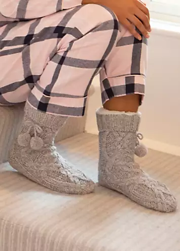 Pour Moi Cosy Cable Knit Slipper Socks