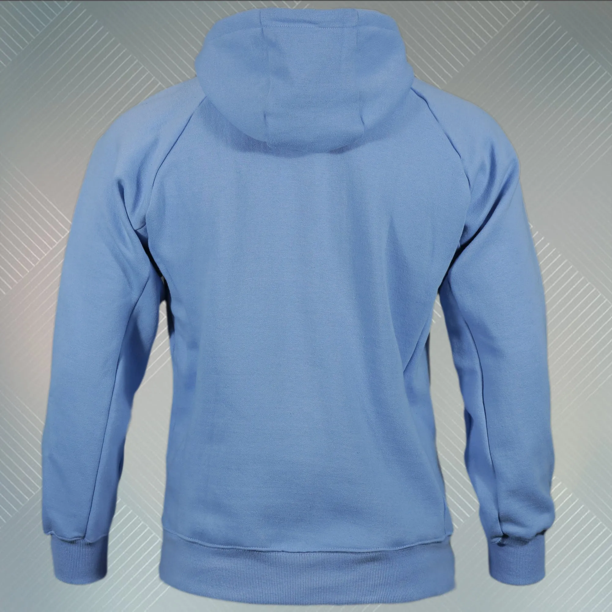 Powder Blue Unbasic Fleece Stash Pocket Sunset Park Tapered Zipper Hoodie | Fleece Light Blue Hoodie