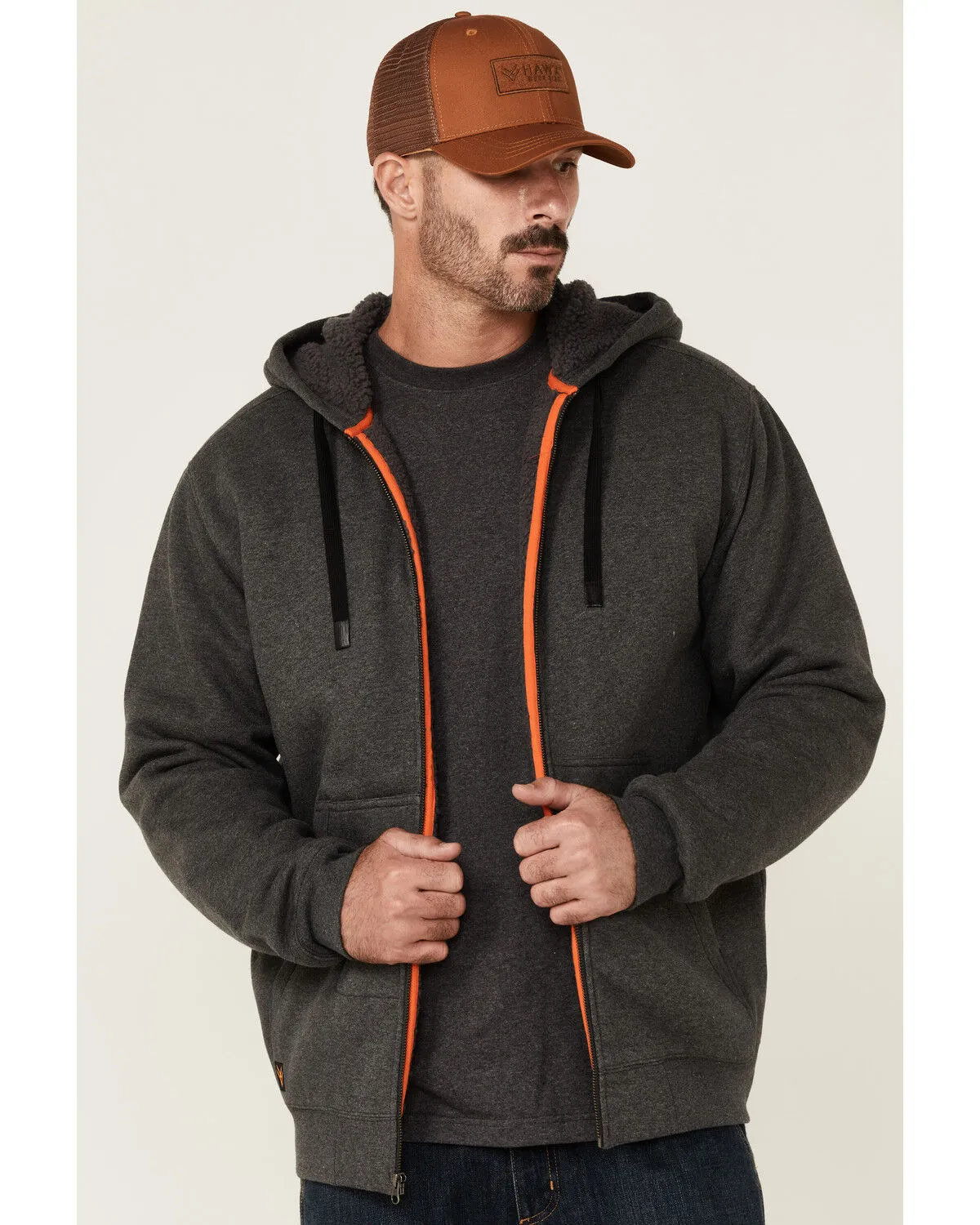 Product Name:  Hawx Men's Charcoal Sherpa-Lined Zip-Front Hooded Work Jacket