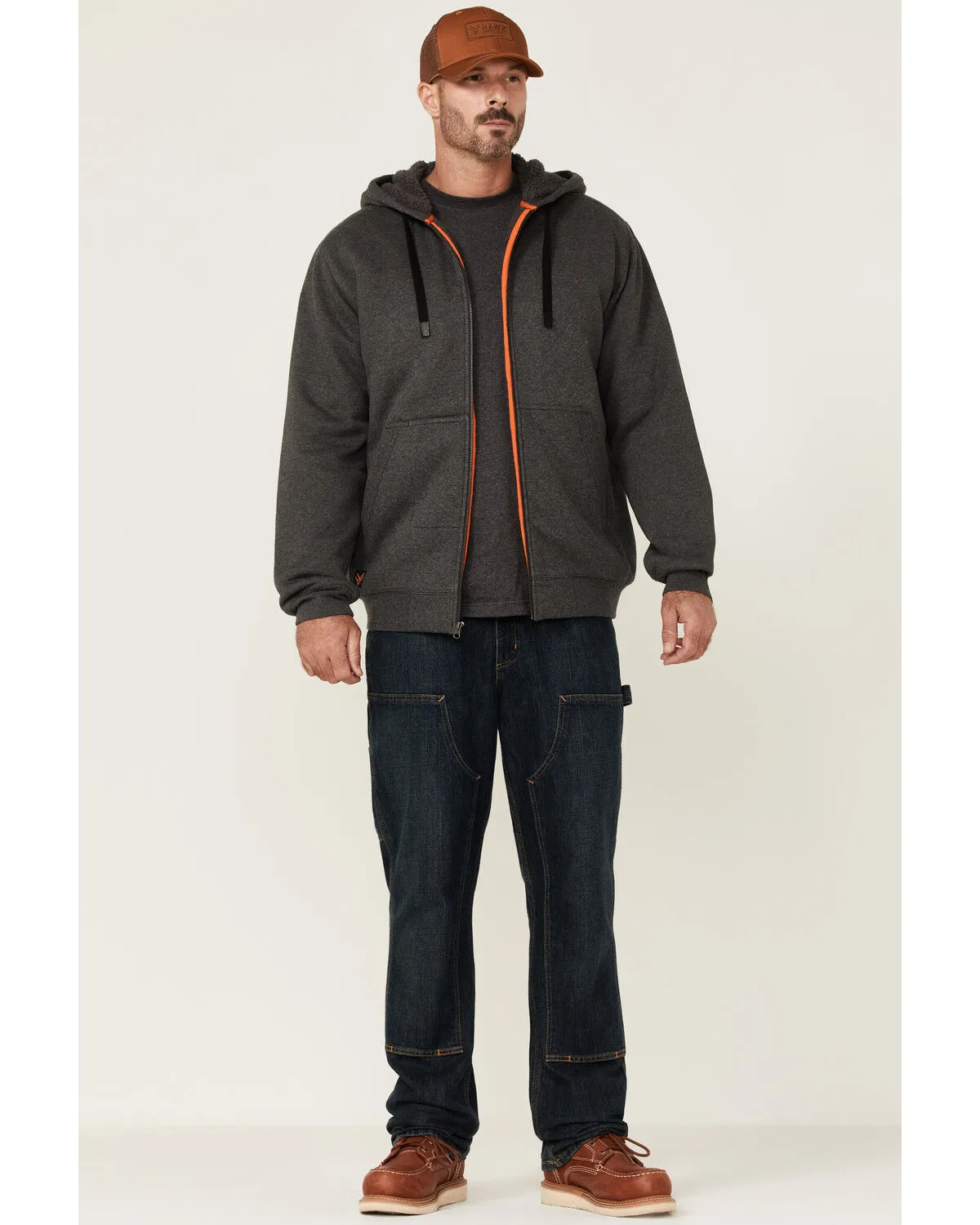 Product Name:  Hawx Men's Charcoal Sherpa-Lined Zip-Front Hooded Work Jacket