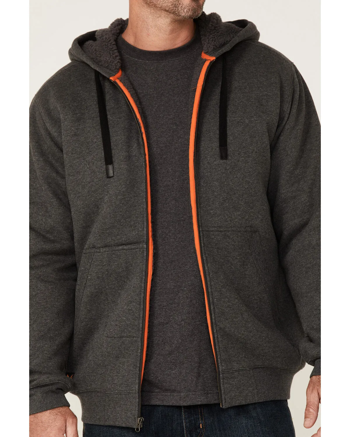 Product Name:  Hawx Men's Charcoal Sherpa-Lined Zip-Front Hooded Work Jacket