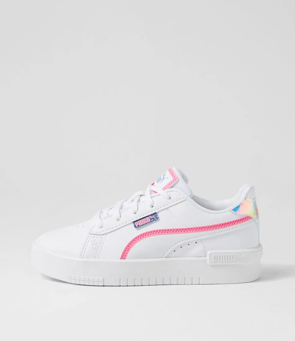 PUMA Jada Deep Dive Jnr White Pink Blue Skies Sneakers