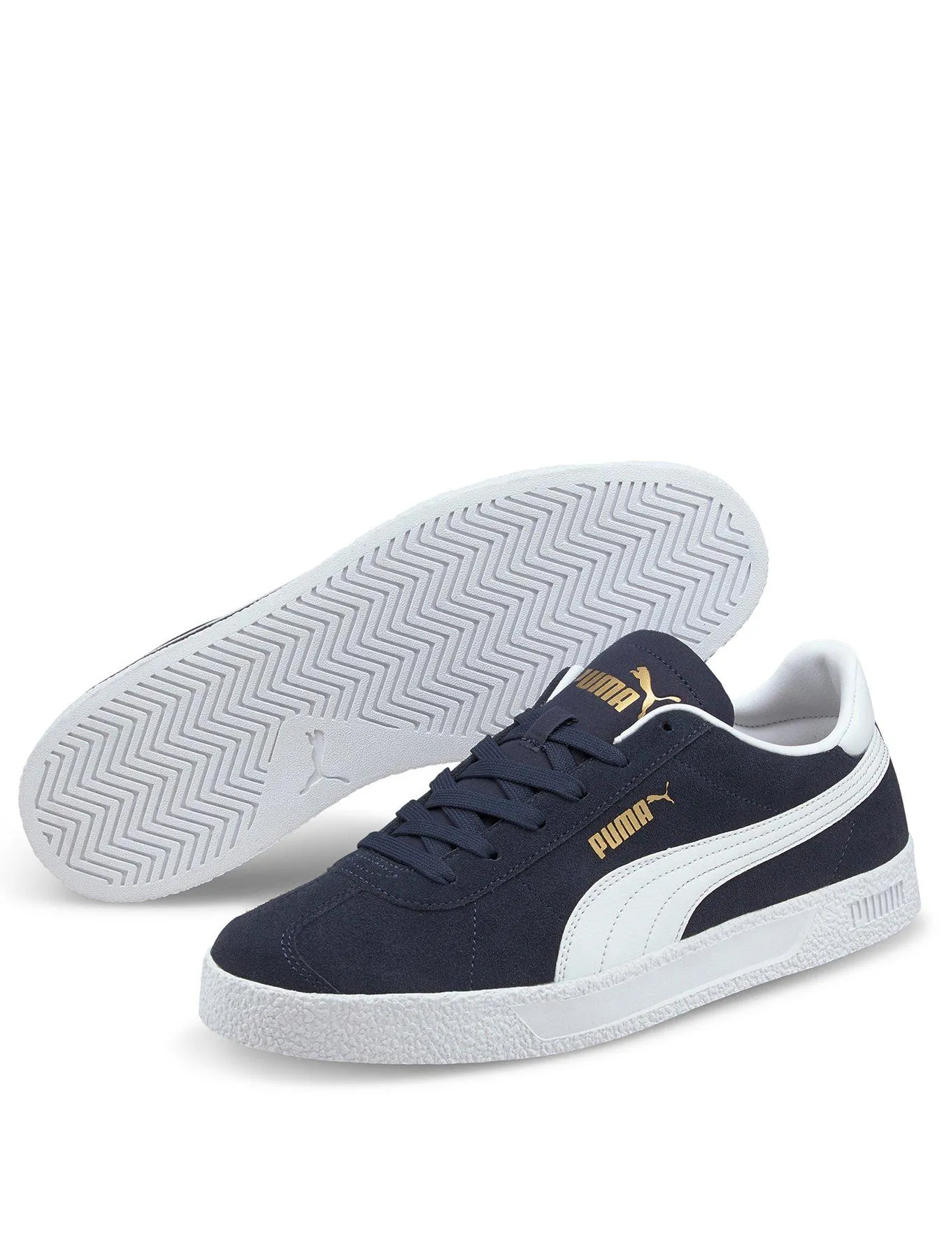 Puma Mens Club Trainers - Navy/White