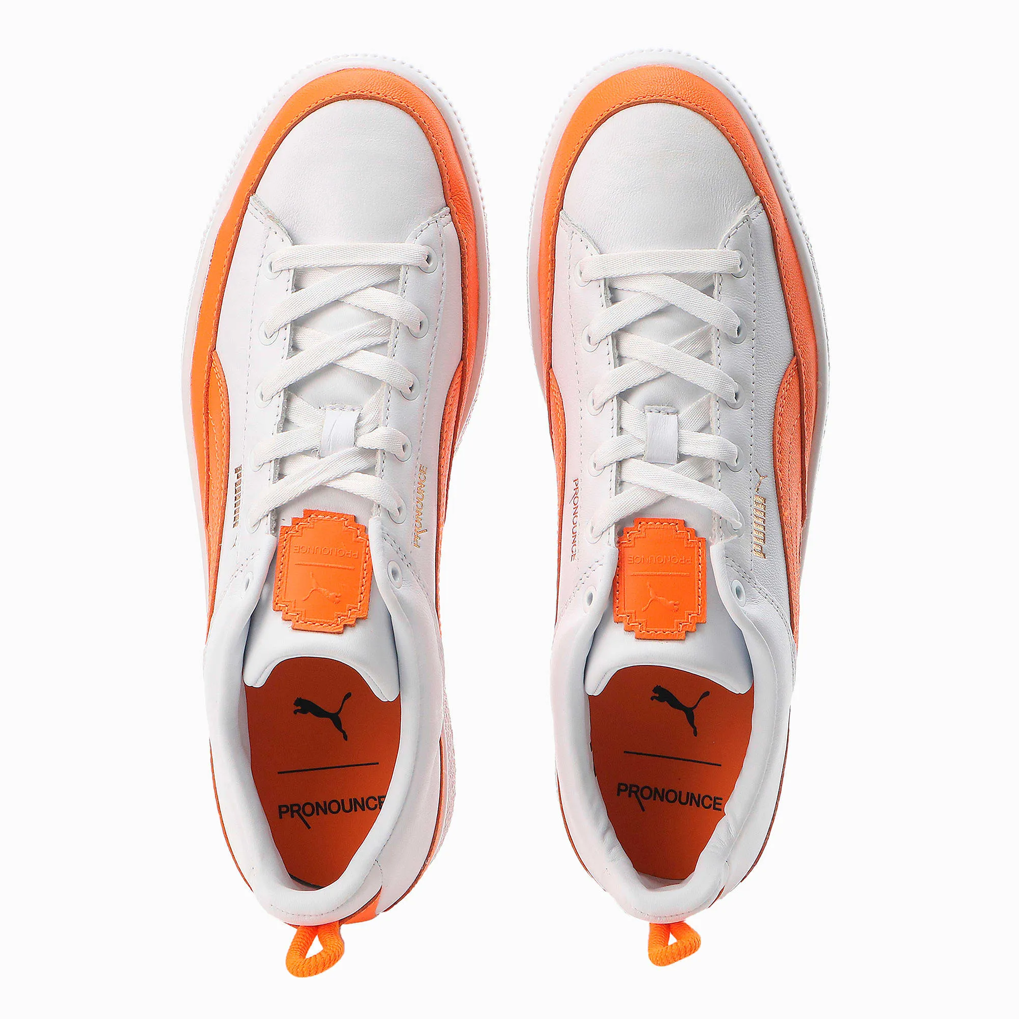 PUMA x PRONOUNCE Basket Vintage Sneakers - PUMA WHITE-VIBRANT ORANGE