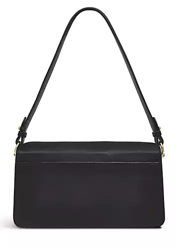 Radley London Leather Lane Black Medium Flapover Shoulder Bag | Grattan