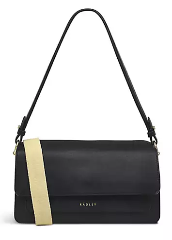 Radley London Leather Lane Black Medium Flapover Shoulder Bag | Grattan