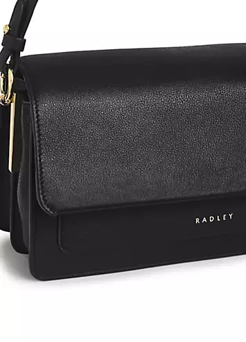 Radley London Leather Lane Black Medium Flapover Shoulder Bag | Grattan