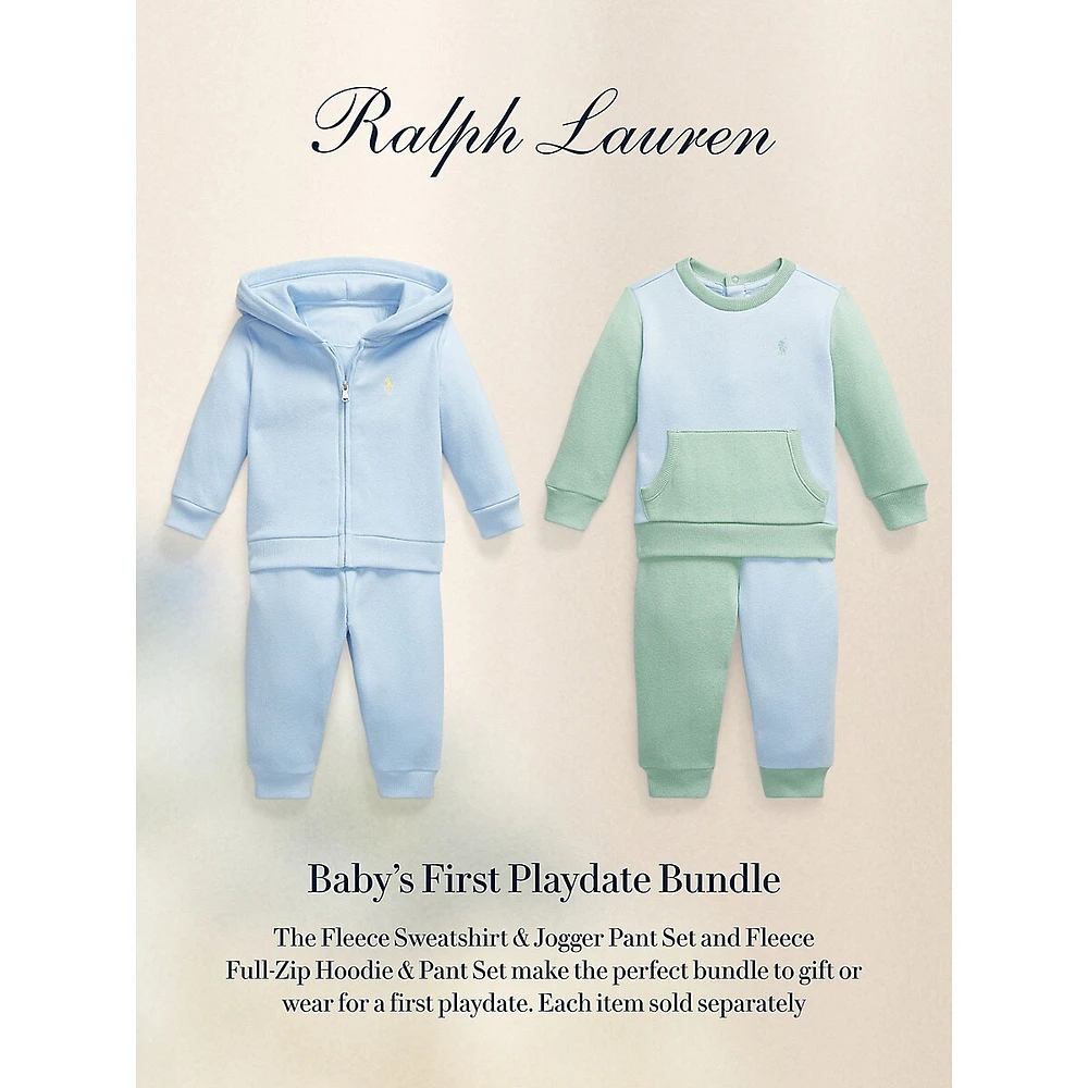 Ralph Lauren Baby Boy's 2-Piece Fleece Full-Zip Hoodie & Pants Set