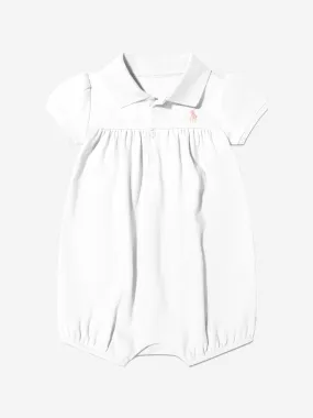 Ralph Lauren Baby Girls Polo Bubble Romper in White