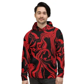 Red and Black Slime Oil Spill Pullover Hoodie