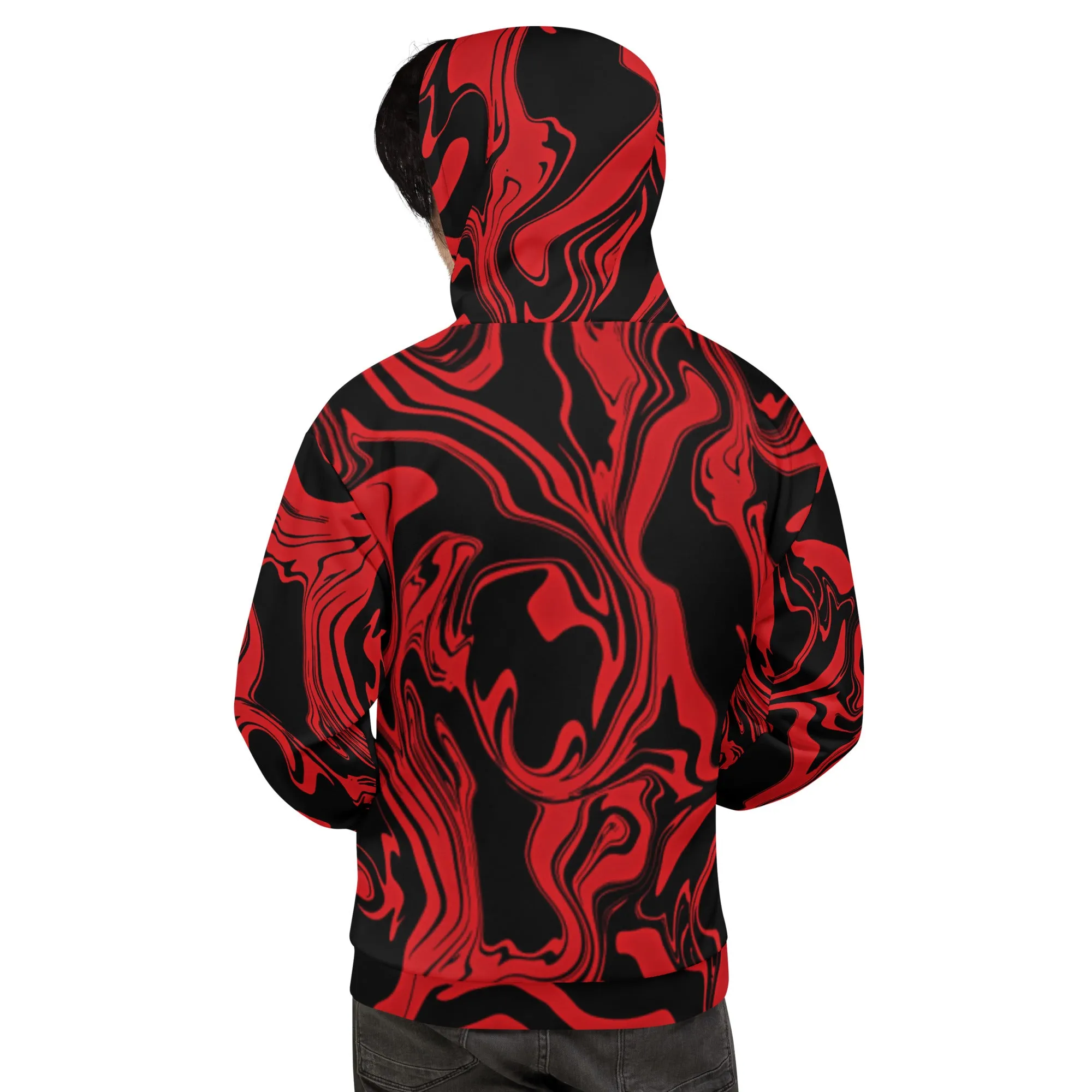 Red and Black Slime Oil Spill Pullover Hoodie