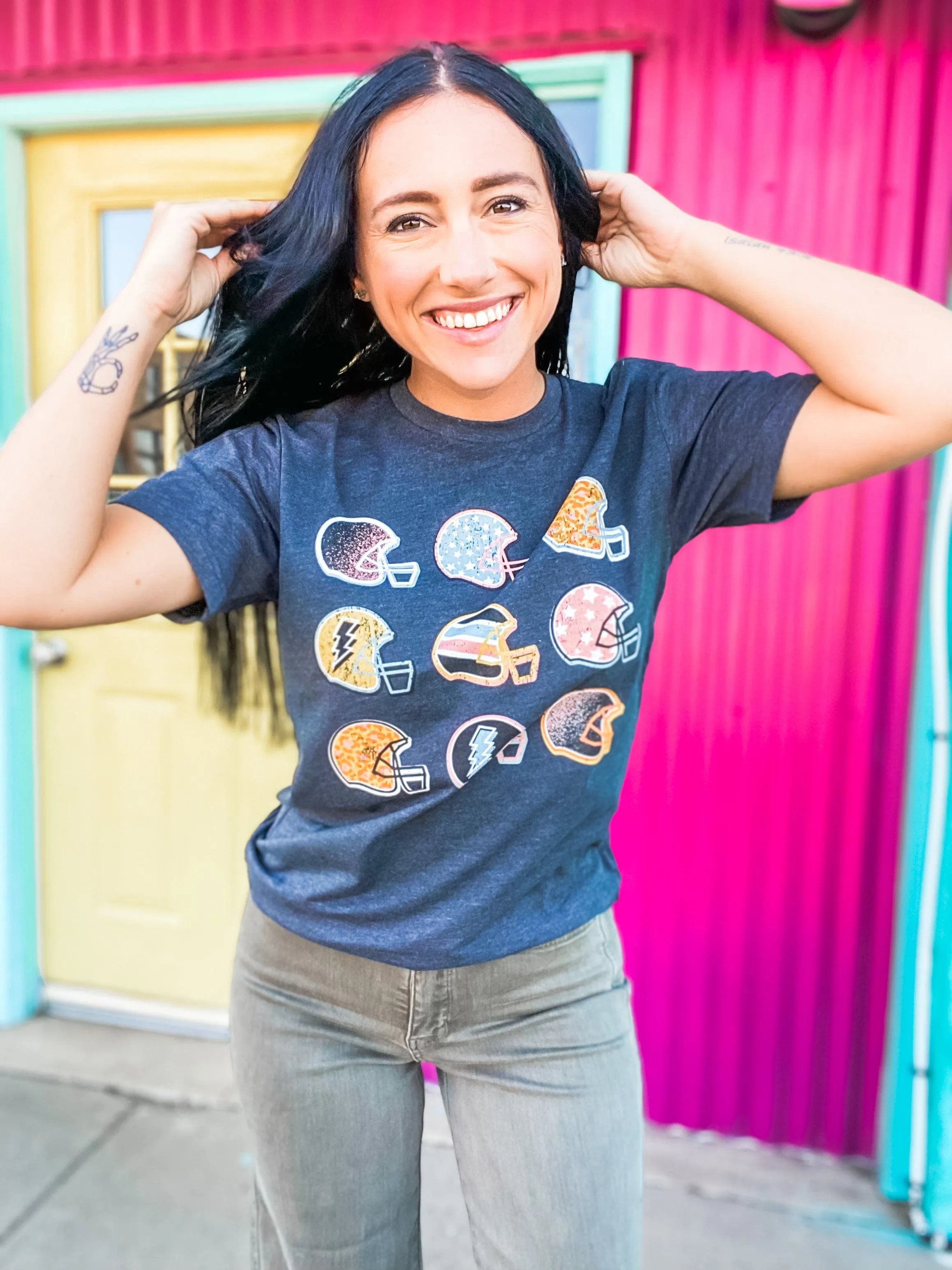 Retro Football Helmet Tee