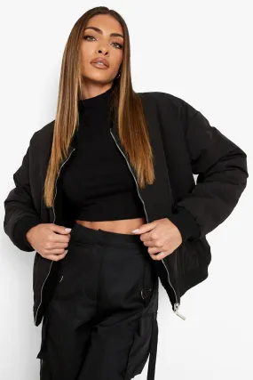 Reversible Faux Fur Quilted Bomber