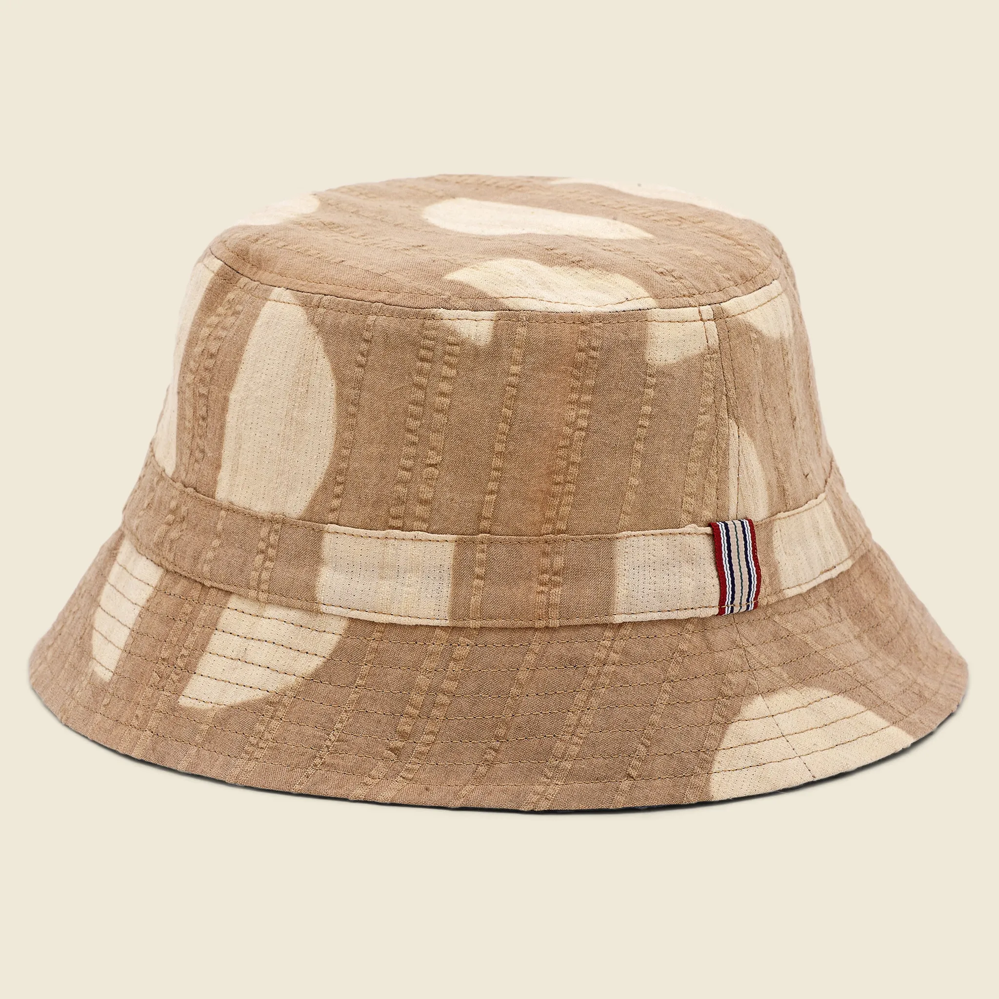 Reversible Shibori Bucket Hat - Indigo/Sand