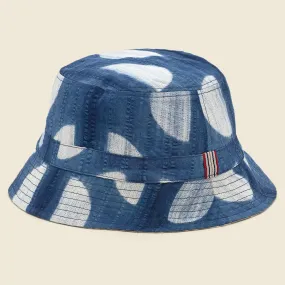 Reversible Shibori Bucket Hat - Indigo/Sand