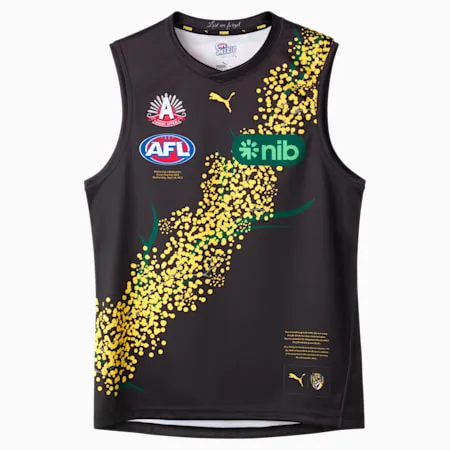 Richmond Football Club 2024 Men's Replica ANZAC Day Guernsey | Puma Black-Vibrant Yellow-RFC | PUMA All Football Products | PUMA