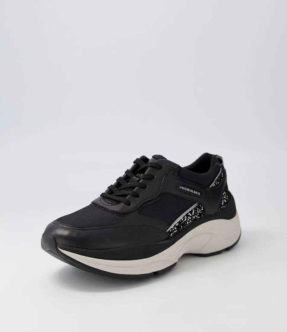 ROCKPORT Pro Black Leather Textile Sneakers