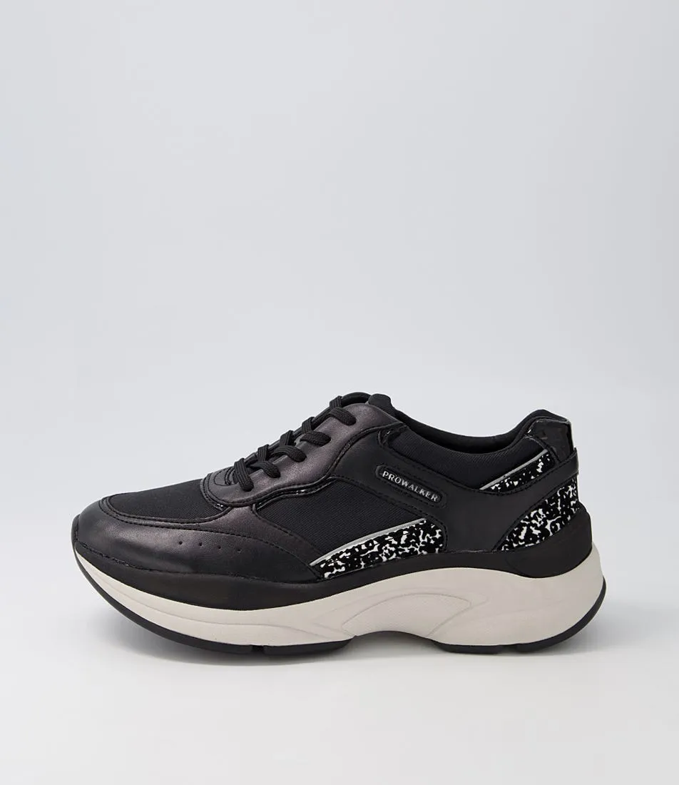 ROCKPORT Pro Black Leather Textile Sneakers