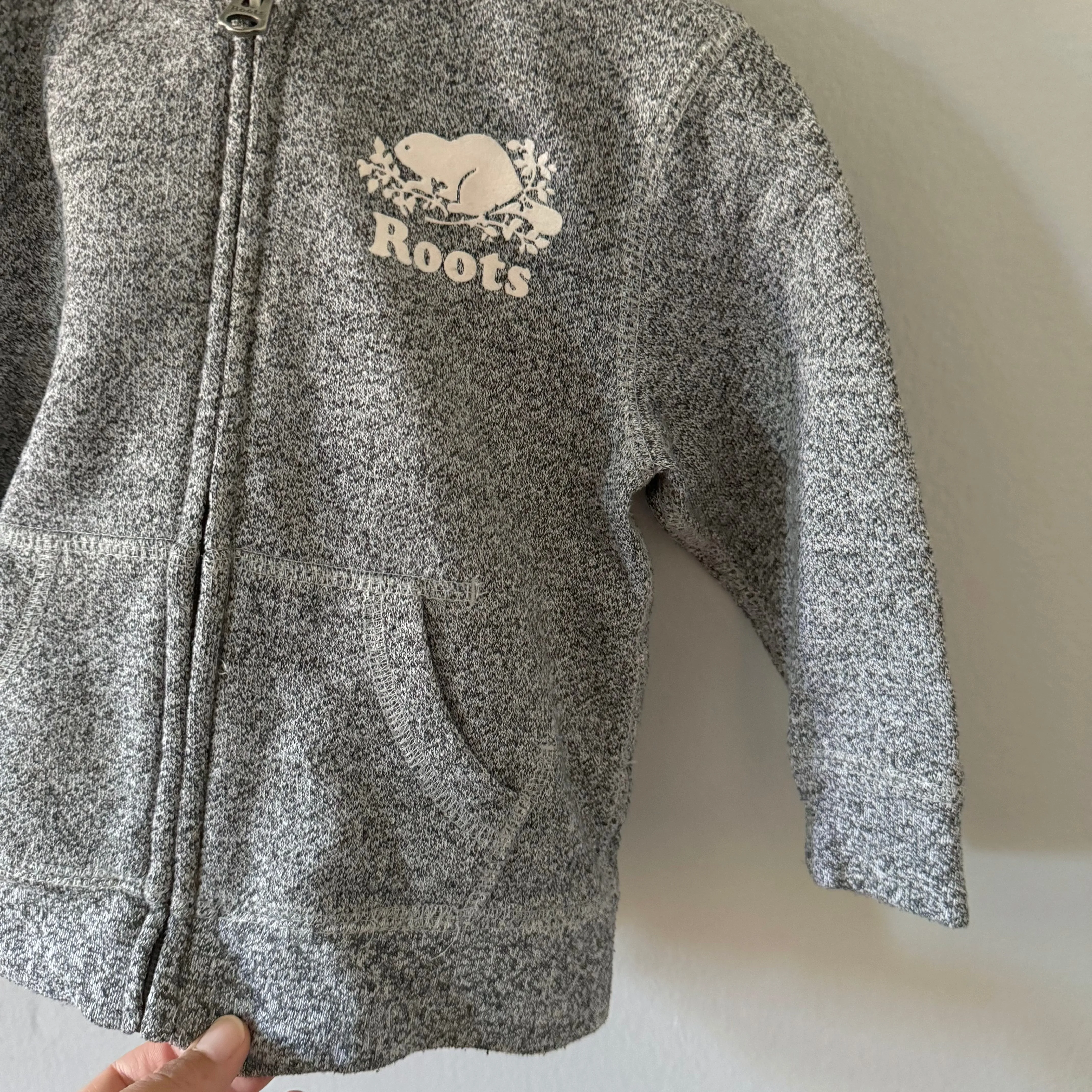 Roots / Salt n pepper zip up hoodie / 18-24M