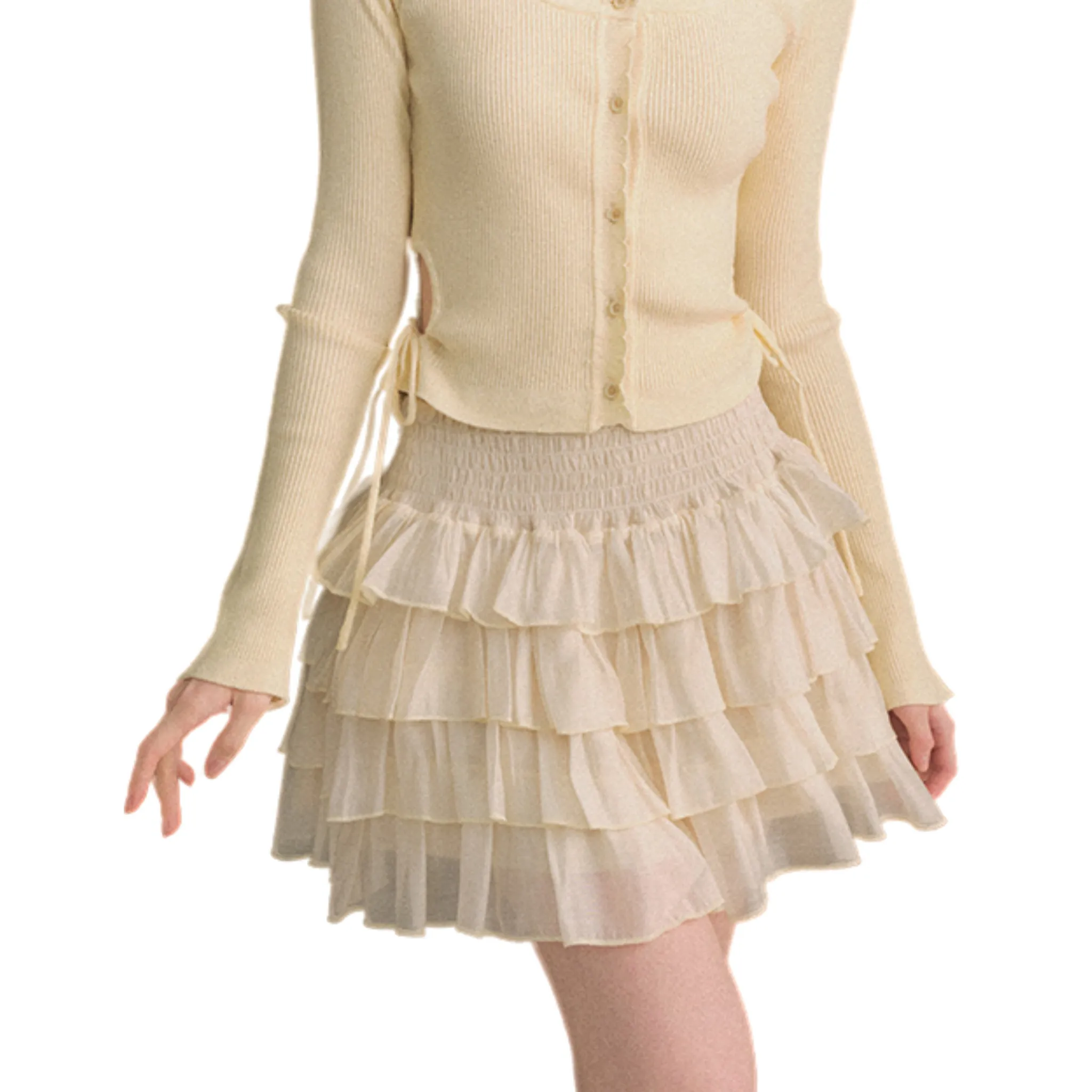 Ruffled Short Skirt-