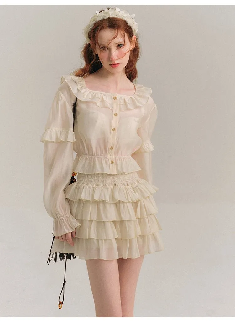 Ruffled Short Skirt-