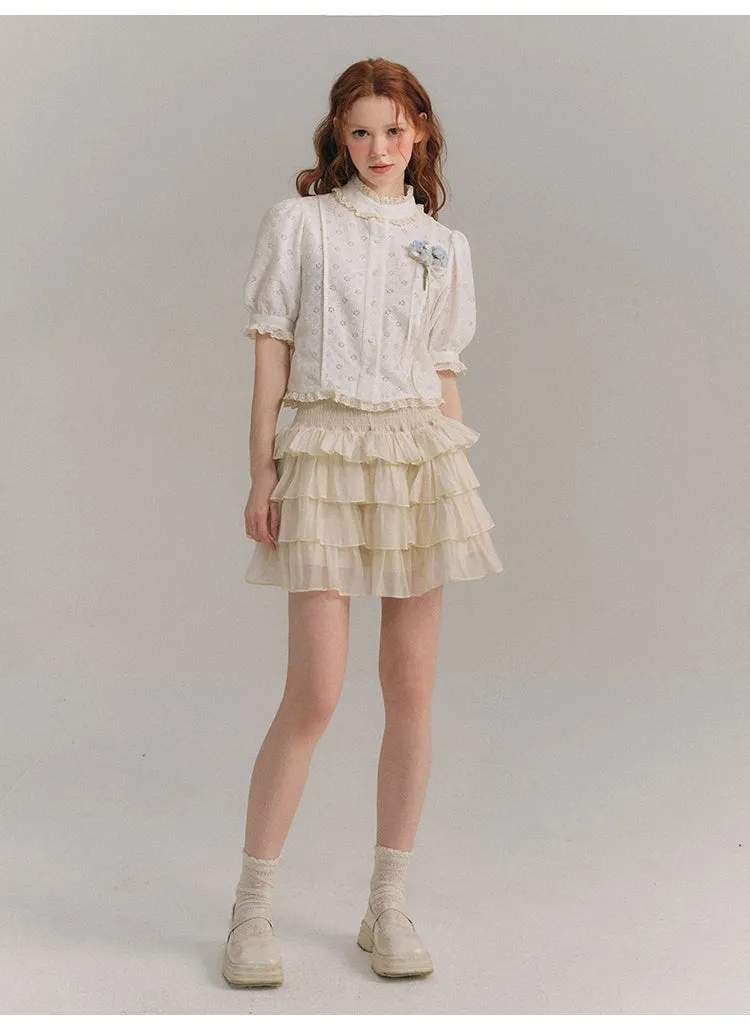 Ruffled Short Skirt-