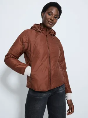 Rust Lightweight Quilted Hooded Jacket | Women | George at ASDA