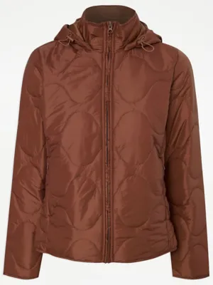 Rust Lightweight Quilted Hooded Jacket | Women | George at ASDA