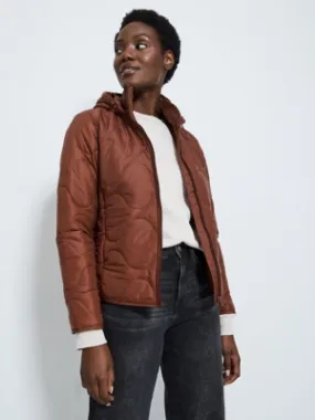 Rust Lightweight Quilted Hooded Jacket | Women | George at ASDA