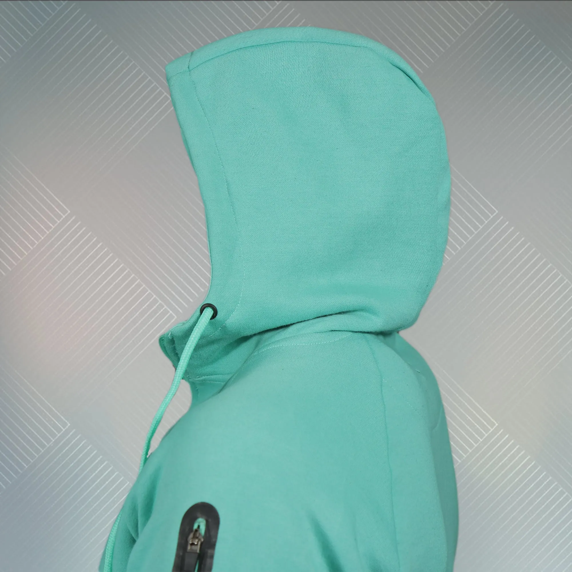 Seafoam Unbasic Fleece Stash Pocket Sunset Park Tapered Zipper Hoodie | Fleece Seafoam Hoodie