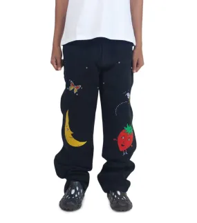 Sky High Farm Canvas Embroidered Workwear Pants Black