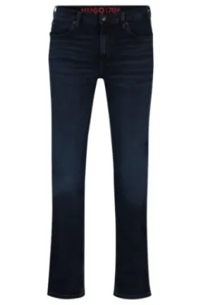 Slim-fit jeans in blue-black stretch denim