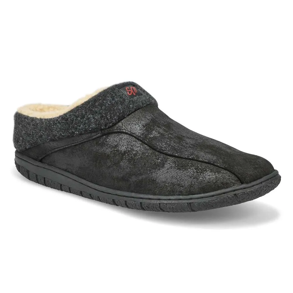 Soft Moc Mens Cameron 2 Open Back Slipper - Black