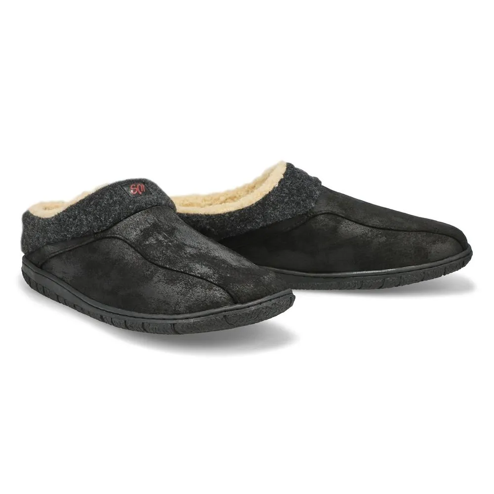 Soft Moc Mens Cameron 2 Open Back Slipper - Black