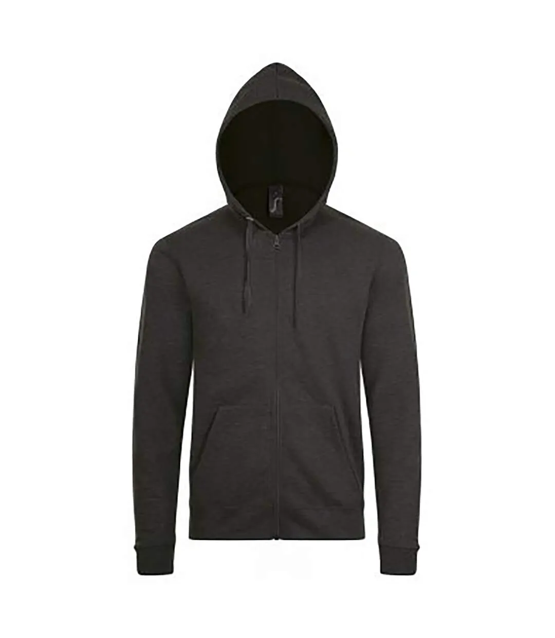 SOLS Mens Stone Zip Up Plain Hoodie (Charcoal Marl) - UTPC2784