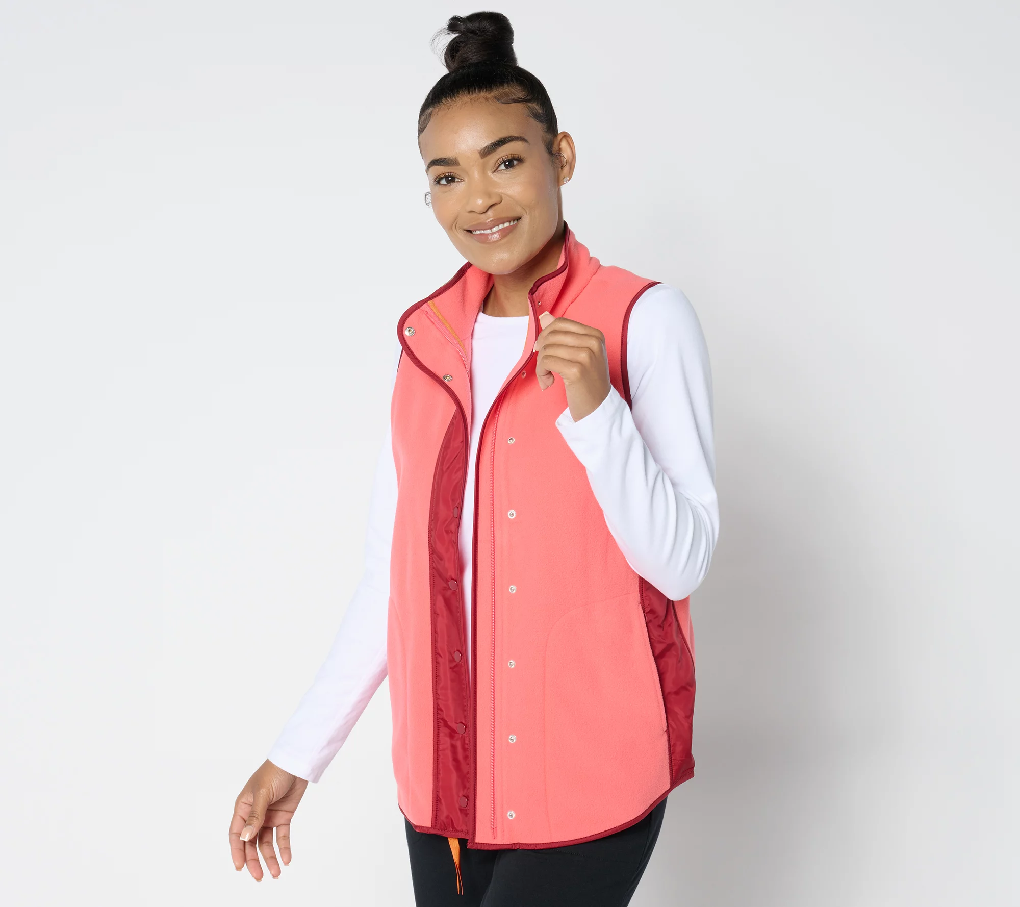 Sport Savvy Fleece and Woven Mixed Vest