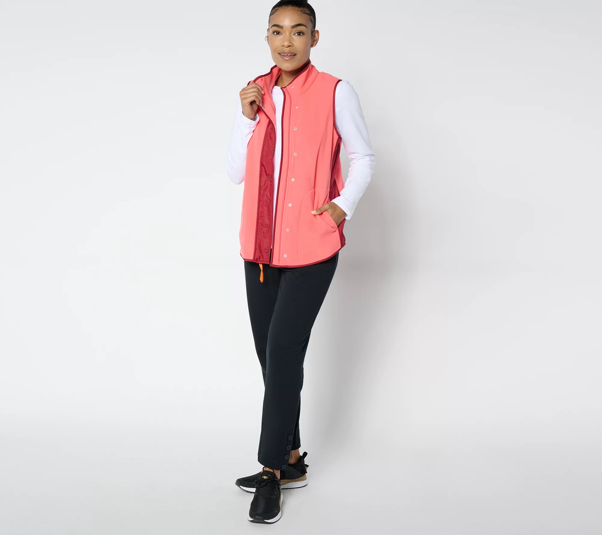 Sport Savvy Fleece and Woven Mixed Vest