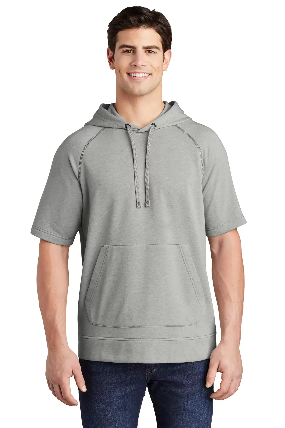 Sport Tek ST297 Sport-Tek    PosiCharge    Tri-Blend Wicking Fleece Short Sleeve Hooded Pullover SKU: ST297