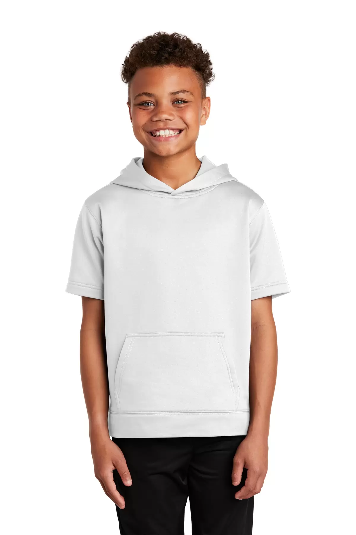 Sport Tek YST251 Sport-Tek    Youth Sport-Wick    Fleece Short Sleeve Hooded Pullover SKU: YST251