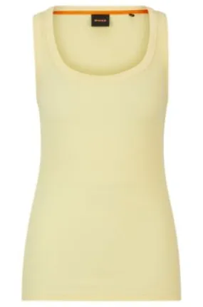 Stretch-cotton slim-fit vest with ribbed structure