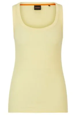 Stretch-cotton slim-fit vest with ribbed structure