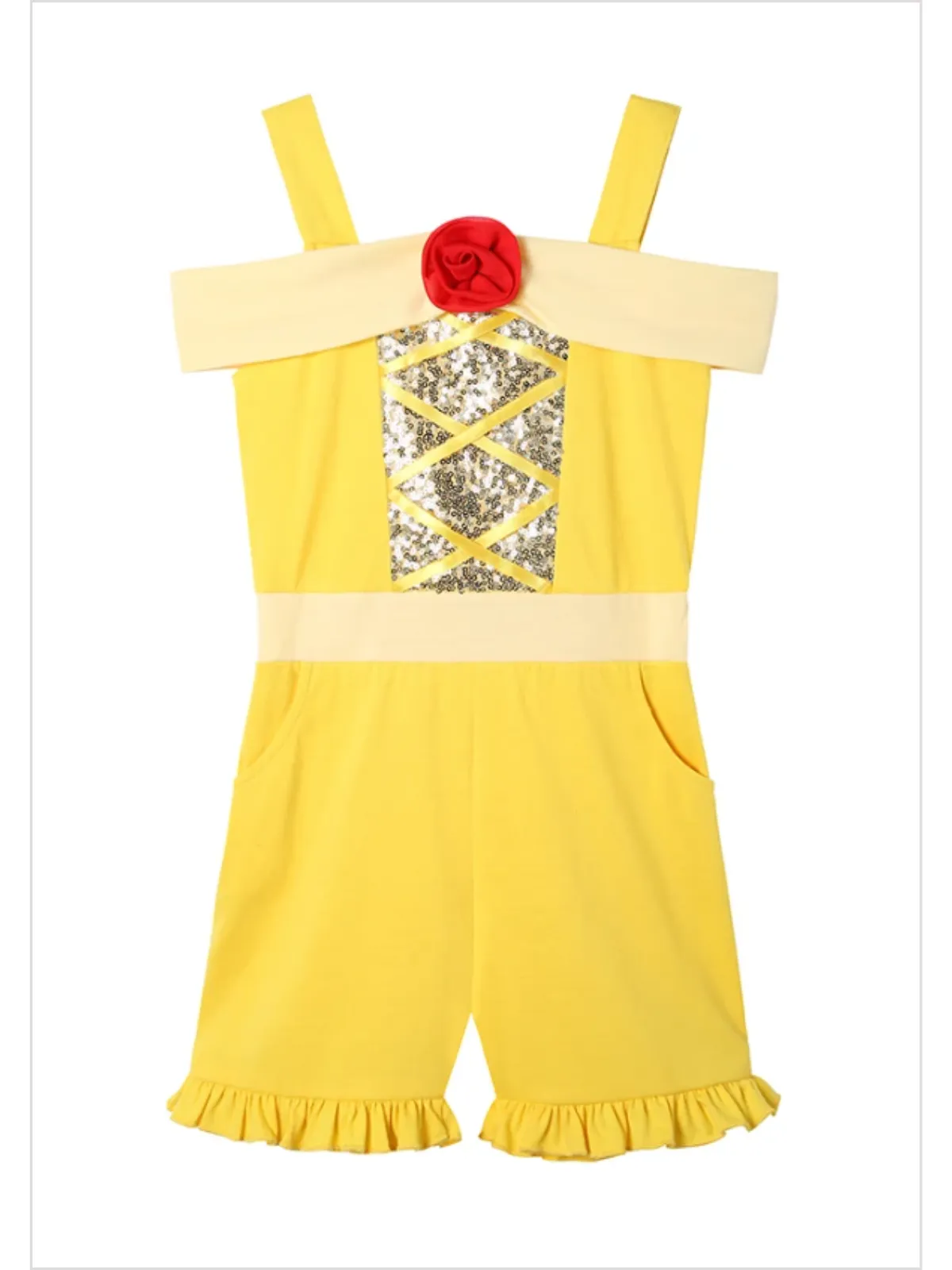 Summer Beauty Princess-Inspired Yellow Romper