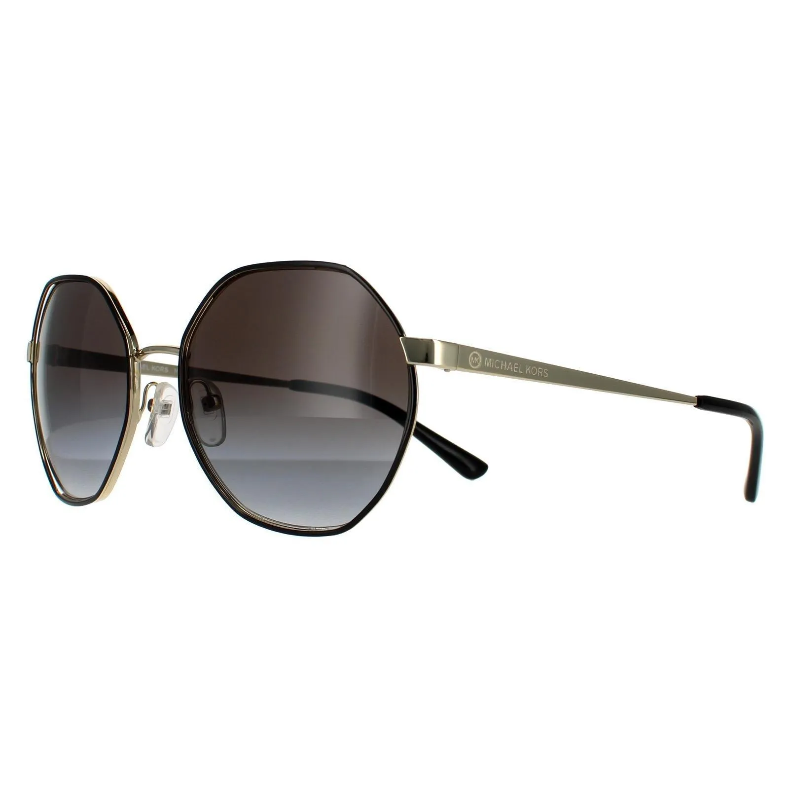 Sunglasses | Round Light Gold Black Dark Grey Gradient Sunglasses | Michael Kors