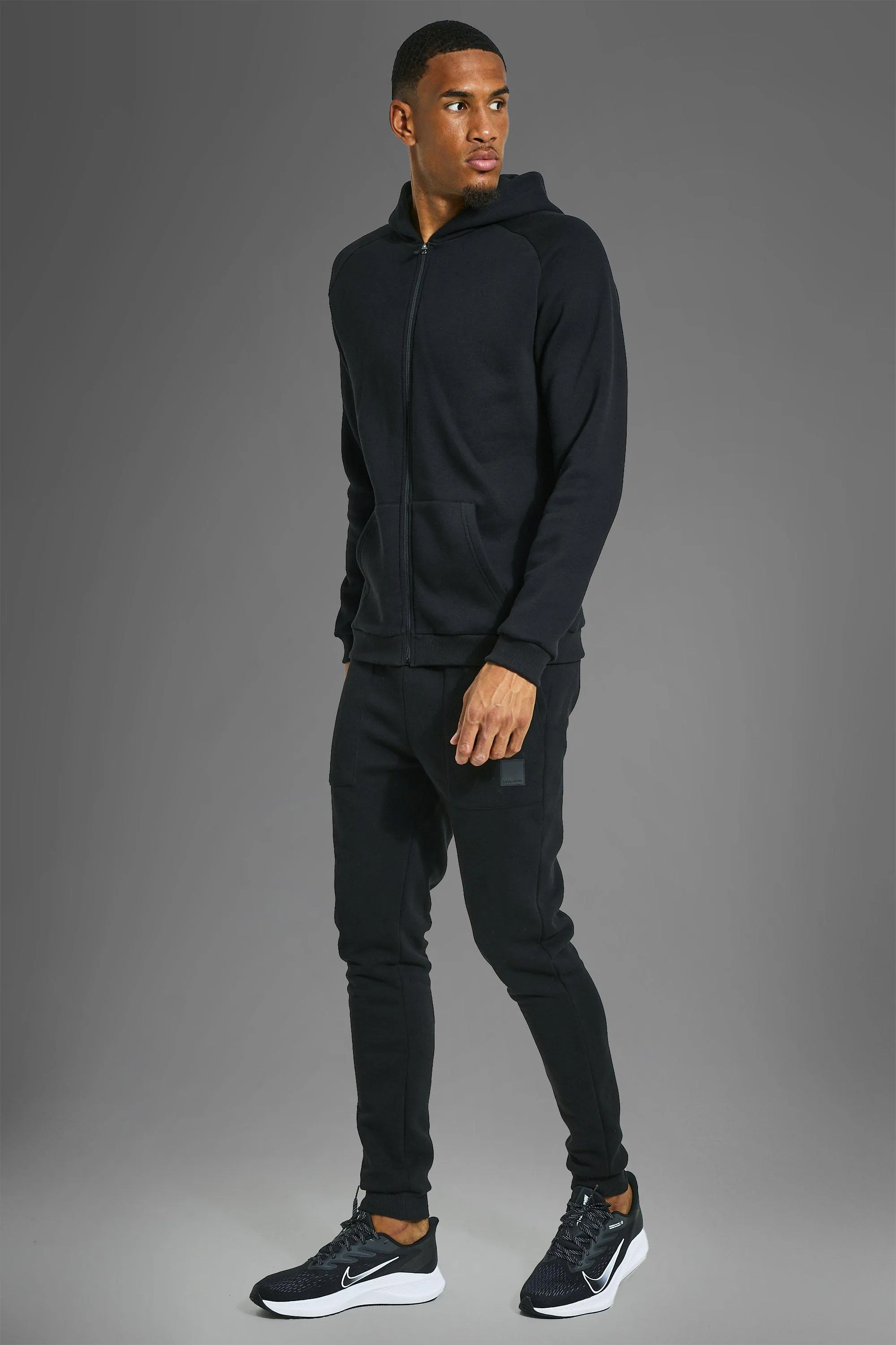 Tall Man Active Gym Zip thru Hoodie Tracksuit | boohooMAN UK