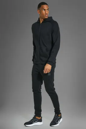 Tall Man Active Gym Zip thru Hoodie Tracksuit | boohooMAN UK