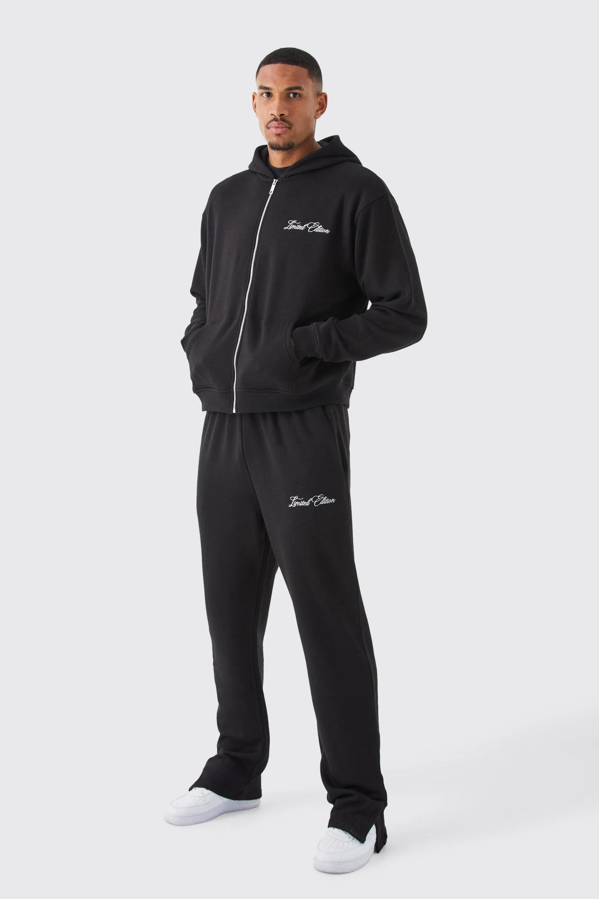 Tall Oversized Boxy Zip Through Hooded Tracksuit