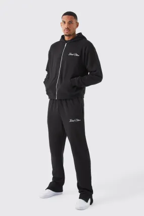 Tall Oversized Boxy Zip Through Hooded Tracksuit