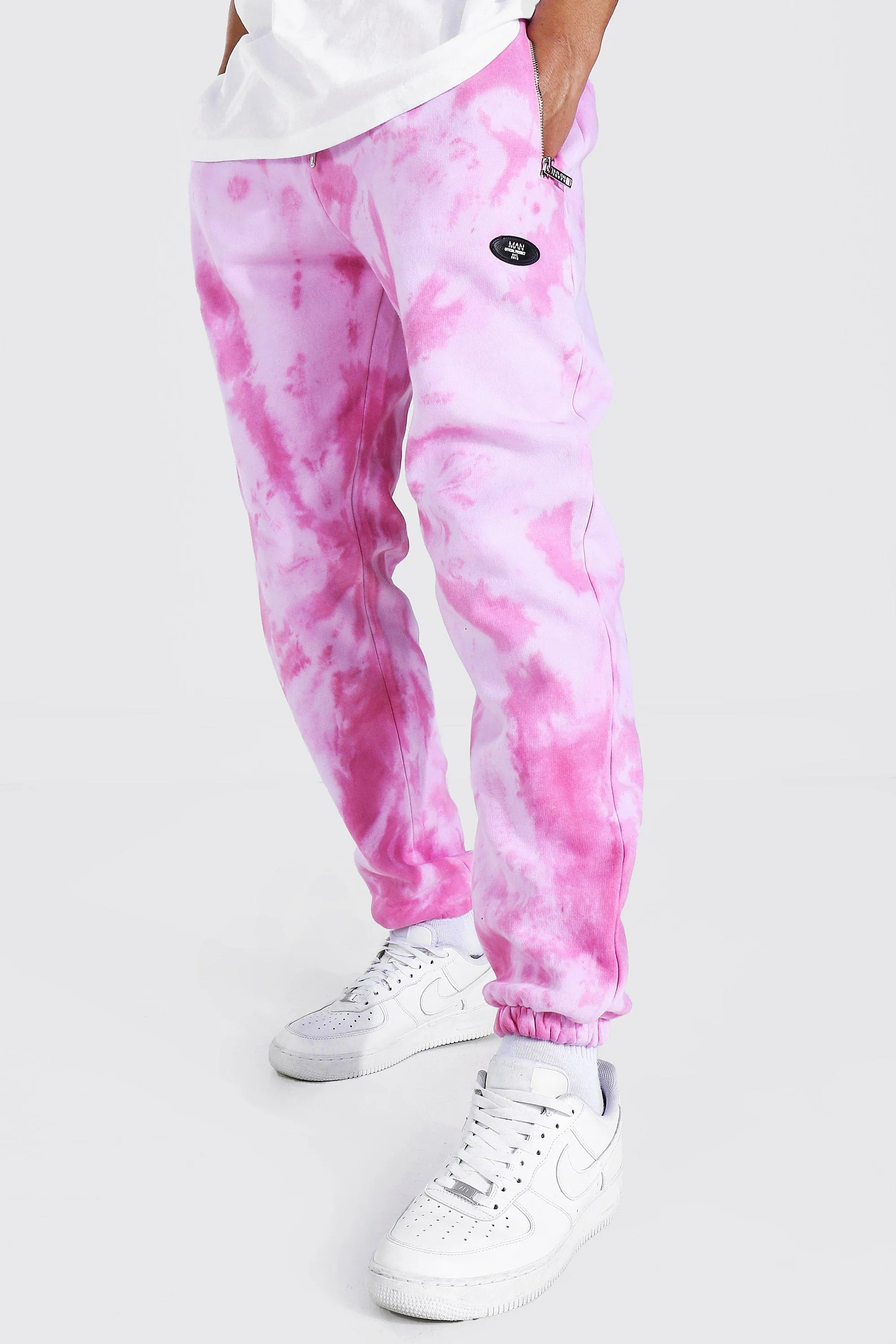 Tall Regular Man Tie Dye Zip Joggers | boohooMAN UK