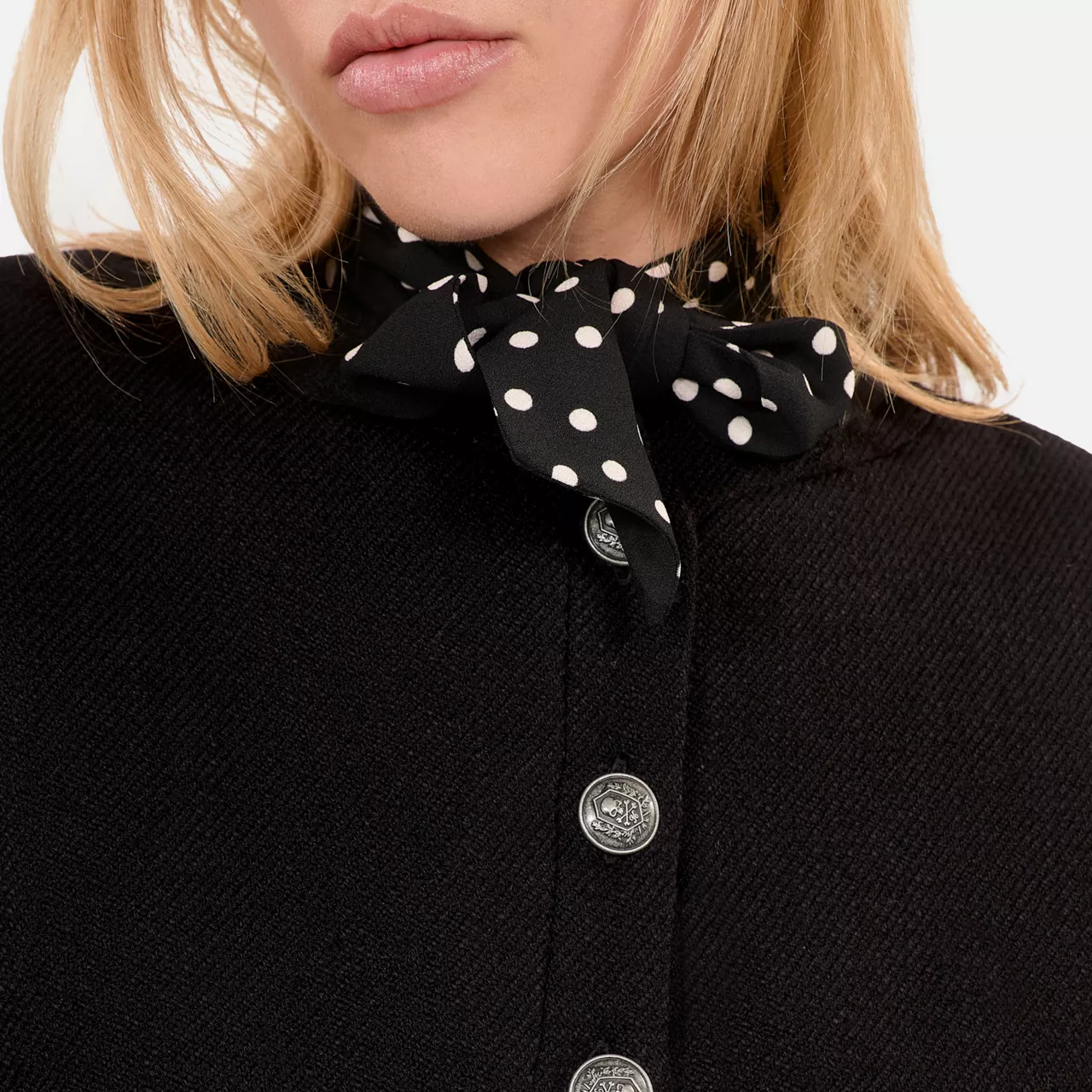 THE KOOPLES Cropped Button Through Jacket - Black